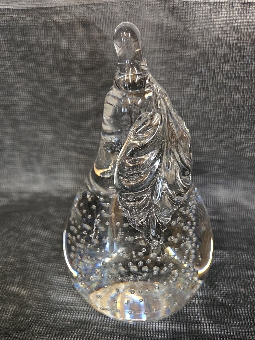 Crystal Glass Art Pear Paperweight